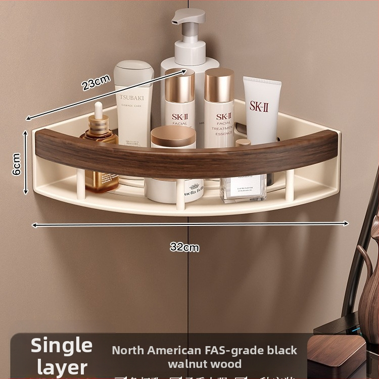 Kúpeľňová trojuholníková rohová polica z hliníkovej zliatiny, jednostupňová, nosnosť 1–5 kg, model k5872.