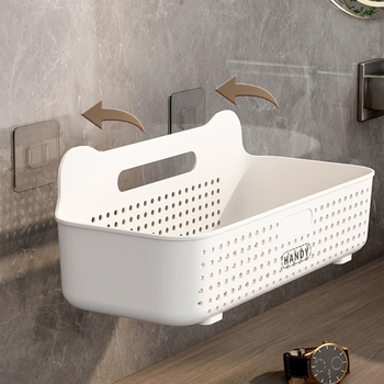 Nástenný regál do kúpeľne, plastový, povrch postrekaný plastom, 1 polica, nosnosť do 1 kg