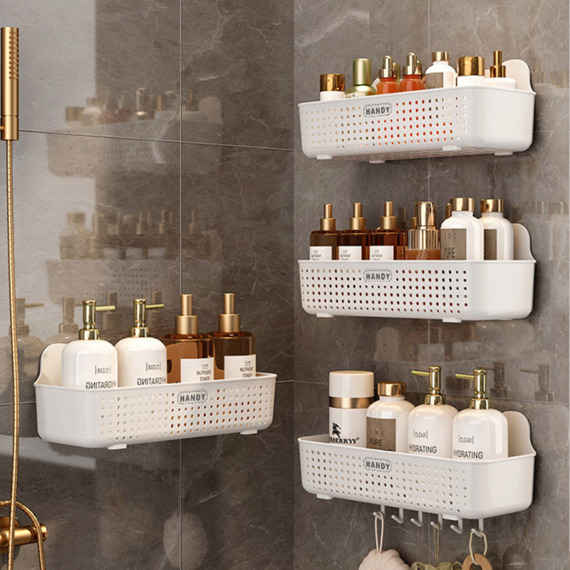 Nástenný regál do kúpeľne, plastový, povrch postrekaný plastom, 1 polica, nosnosť do 1 kg