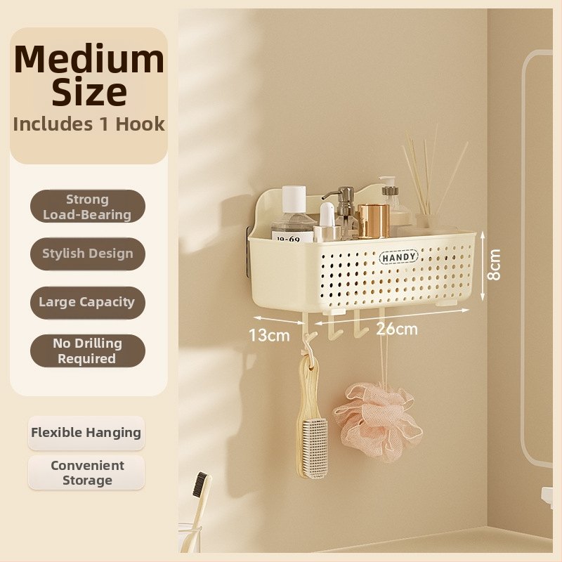 Nástenný regál do kúpeľne, plastový, povrch postrekaný plastom, 1 polica, nosnosť do 1 kg