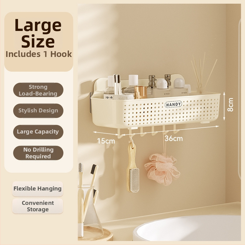 Nástenný regál do kúpeľne, plastový, povrch postrekaný plastom, 1 polica, nosnosť do 1 kg