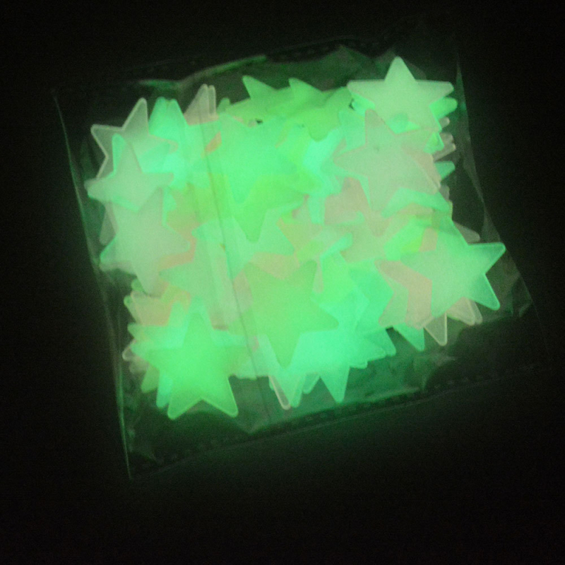 3D svjetleći zidni naljepnica – petokraka zvijezda, fluorescirajući PP materijal, moderni 3D dizajn za dnevni boravak i spavaću sobu