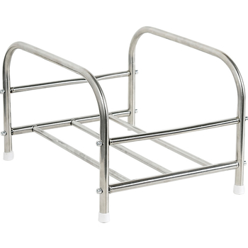 Nerezová oceľová polica na umývadlo, stojaca na podlahe, dvojposchodová, model xg-16-25, hladký povrch