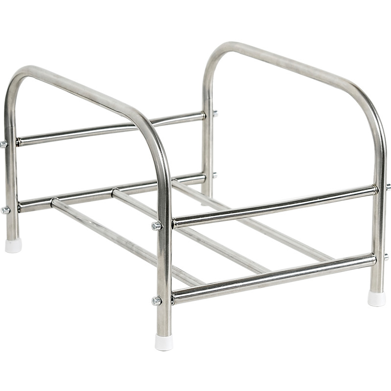 Nerezová oceľová polica na umývadlo, stojaca na podlahe, dvojposchodová, model xg-16-25, hladký povrch