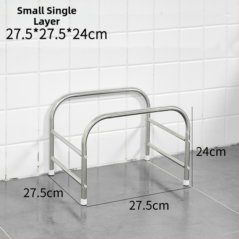 Nerezová oceľová polica na umývadlo, stojaca na podlahe, dvojposchodová, model xg-16-25, hladký povrch