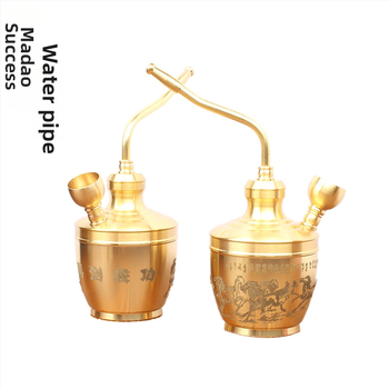 Meďová tabaková fajka, krátky štýl, prenosná, s filtrom, dvojité použitie, odnímateľné čistenie — Tang Lian Y1503