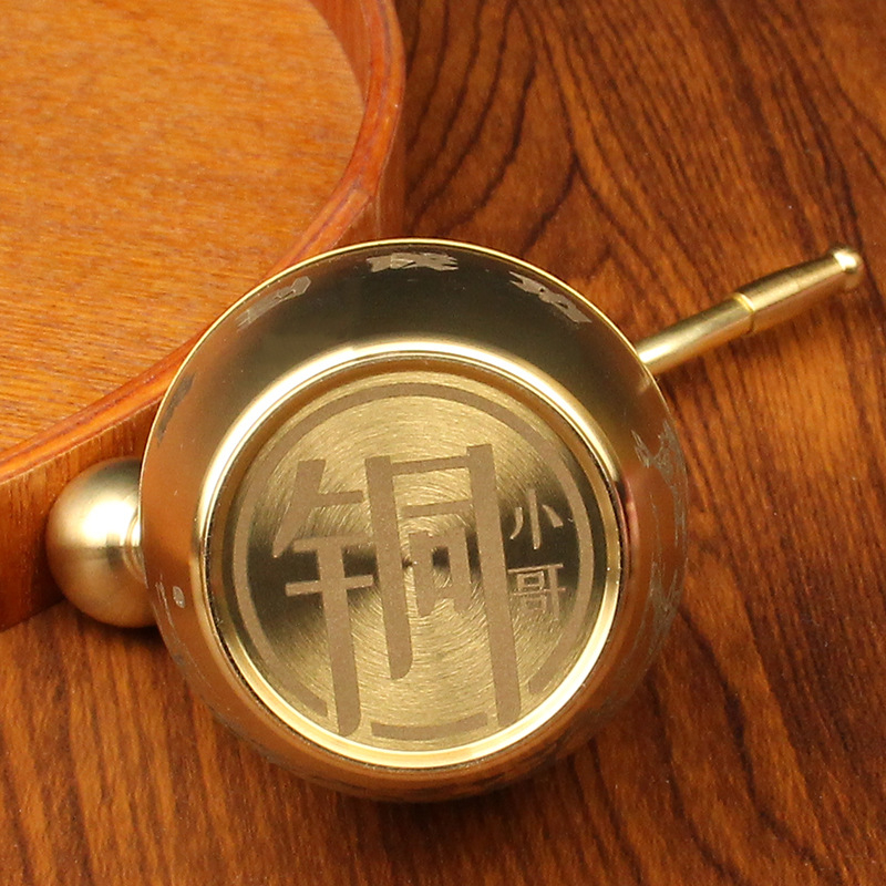 Meďová tabaková fajka, krátky štýl, prenosná, s filtrom, dvojité použitie, odnímateľné čistenie — Tang Lian Y1503