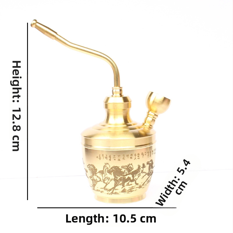 Meďová tabaková fajka, krátky štýl, prenosná, s filtrom, dvojité použitie, odnímateľné čistenie — Tang Lian Y1503