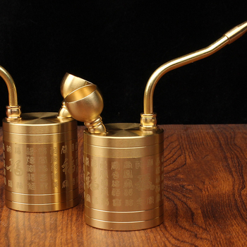 Meďová vodná fajka s filtrom na vodu so vzorom Four Fu, Tangteng N-601, moderná minimalistická ozdoba, viacúčelová