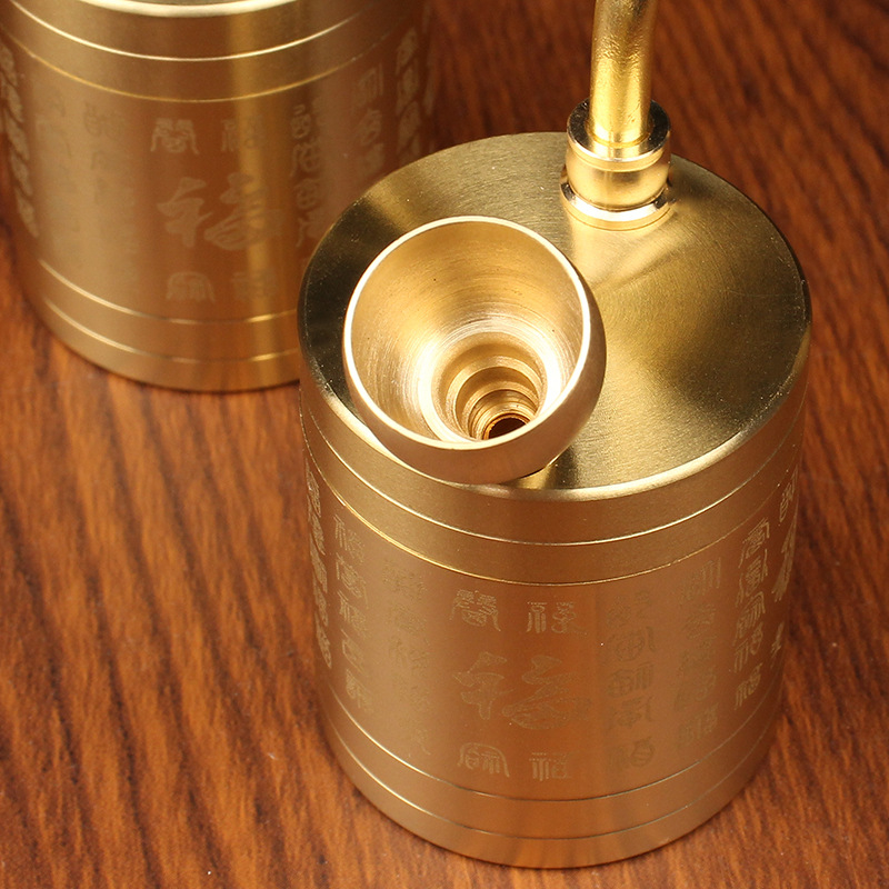 Meďová vodná fajka s filtrom na vodu so vzorom Four Fu, Tangteng N-601, moderná minimalistická ozdoba, viacúčelová