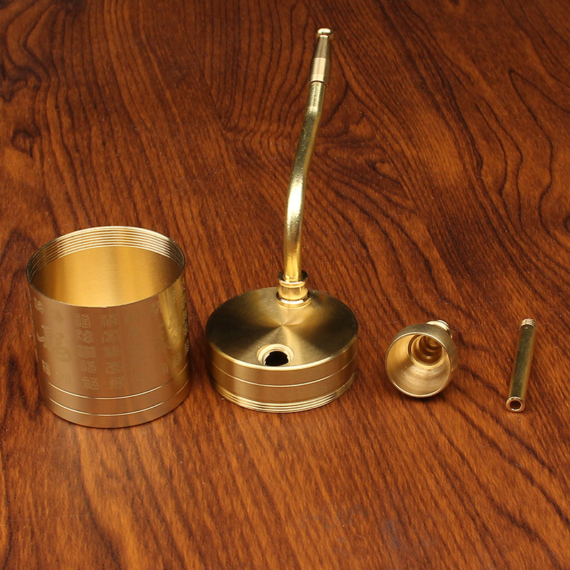 Meďová vodná fajka s filtrom na vodu so vzorom Four Fu, Tangteng N-601, moderná minimalistická ozdoba, viacúčelová