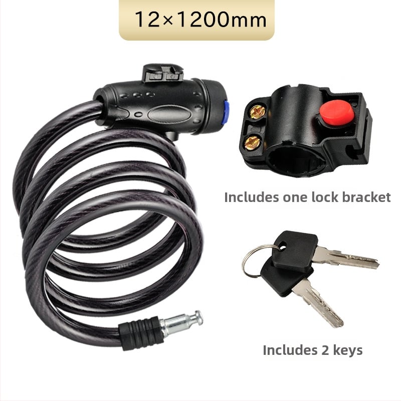 Sulankstomas dviracio užraktas su plieno kabeliu, modelis JTS, prekinis ženklas OPEL, skirtas kelių dviračiams, 270 g