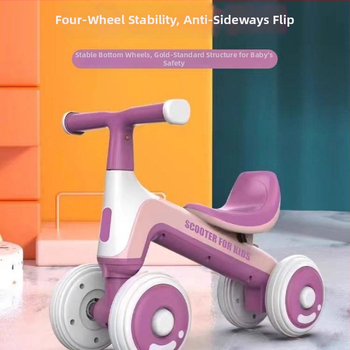 Balančný bicykel bez pedálov, štvorkolový pre deti 0–3 roky – hračka na učenie chôdze