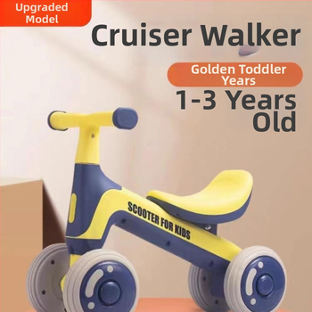 Balančný bicykel bez pedálov, štvorkolový pre deti 0–3 roky – hračka na učenie chôdze