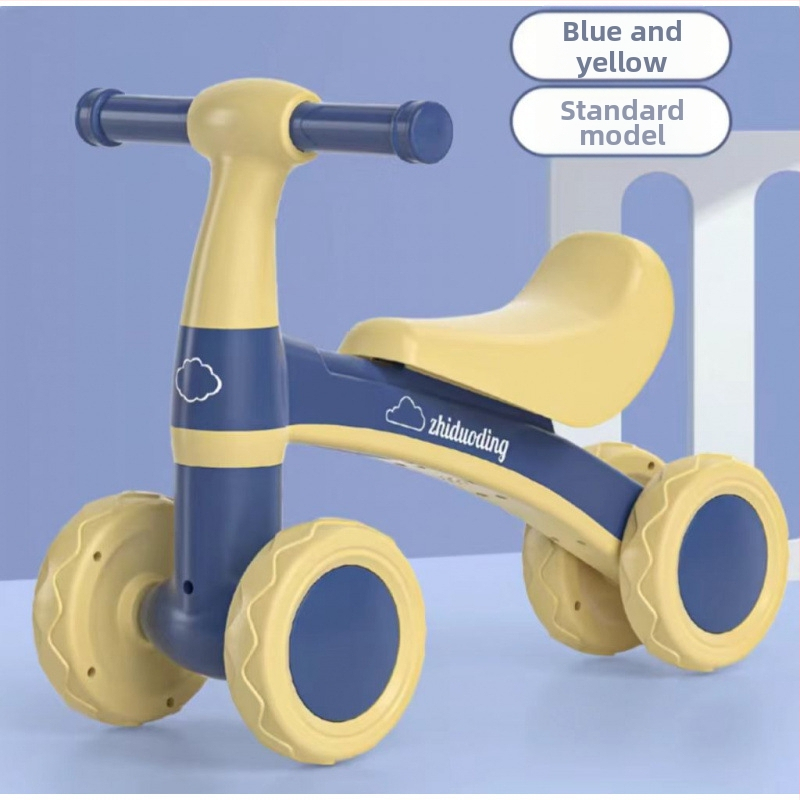 Balančný bicykel bez pedálov, štvorkolový pre deti 0–3 roky – hračka na učenie chôdze