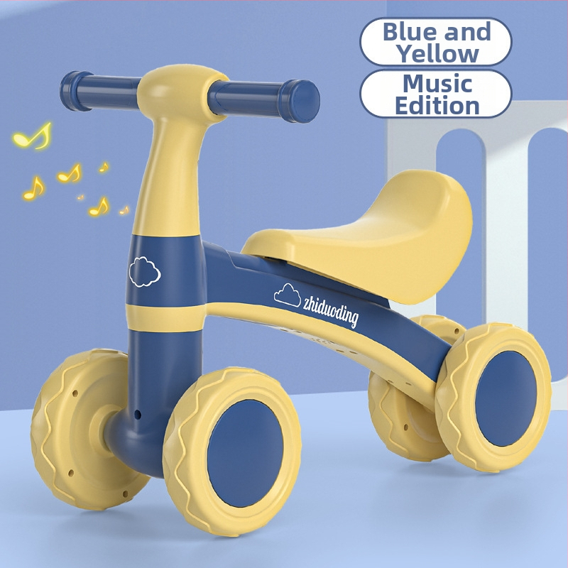 Balančný bicykel bez pedálov, štvorkolový pre deti 0–3 roky – hračka na učenie chôdze