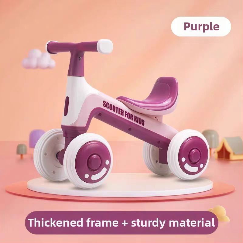 Balančný bicykel bez pedálov, štvorkolový pre deti 0–3 roky – hračka na učenie chôdze