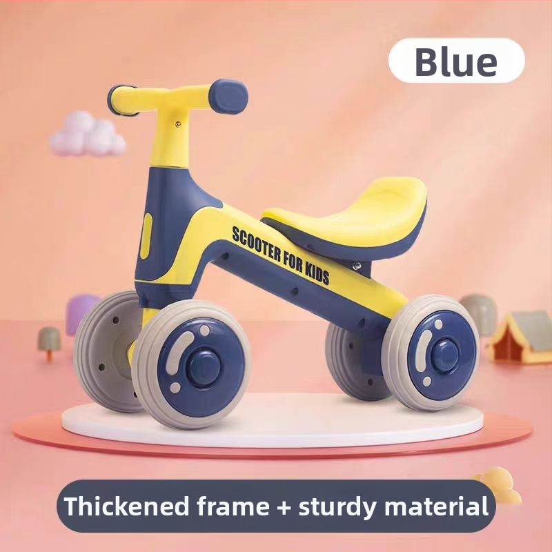 Balančný bicykel bez pedálov, štvorkolový pre deti 0–3 roky – hračka na učenie chôdze