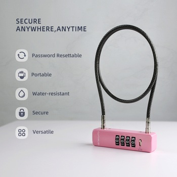 UP Security 904HP zámok s kódom zo zliatiny zinku pre bicykel a prilbu, 5 mm zámová tyč