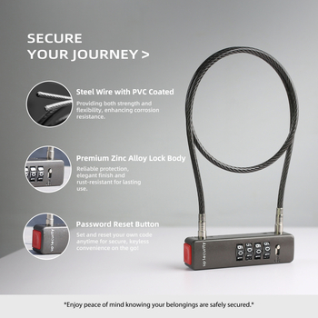 UP Security 904HP zámok s kódom zo zliatiny zinku pre bicykel a prilbu, 5 mm zámová tyč