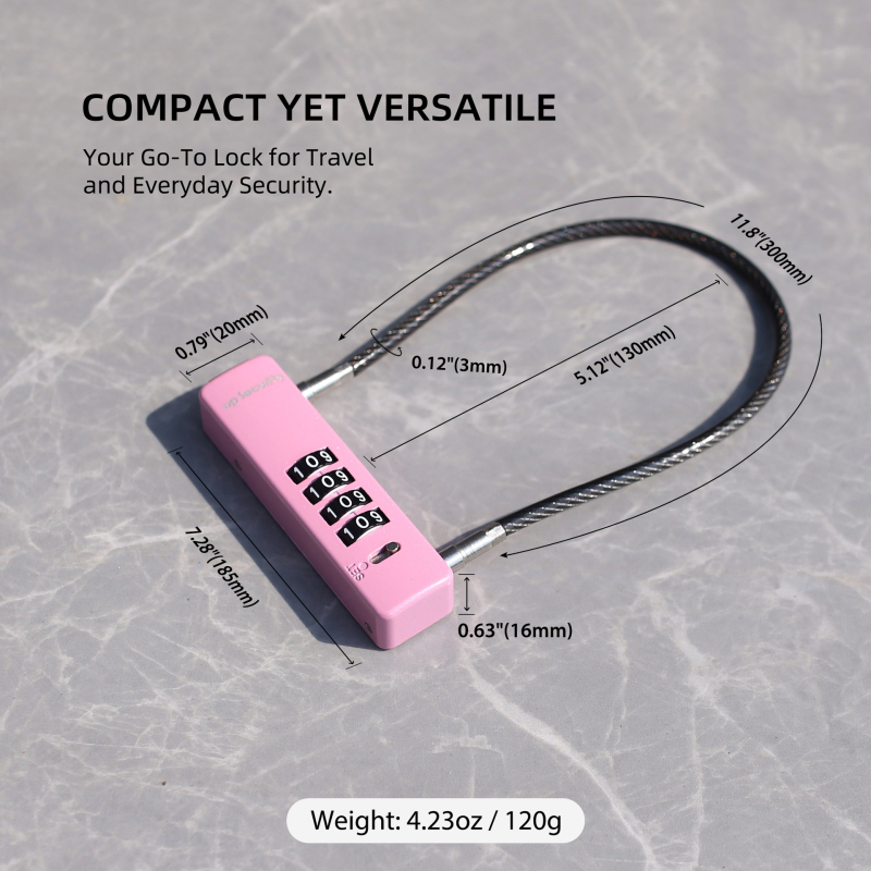 UP Security 904HP zámok s kódom zo zliatiny zinku pre bicykel a prilbu, 5 mm zámová tyč