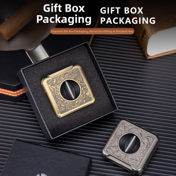 Hannicook Štyri v jednom V-tvarovaný zastrihávač cigár, zliatina zinku + nehrdzavejúca oceľ, model Hc-j04