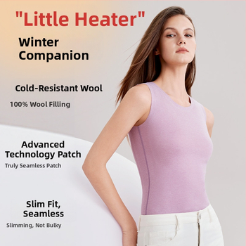 Unisex vesta s výplňou z vlny, antibakteriálna a teplá, dvojvrstvová, cez hlavu