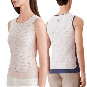 Unisex vesta s výplňou z vlny, antibakteriálna a teplá, dvojvrstvová, cez hlavu