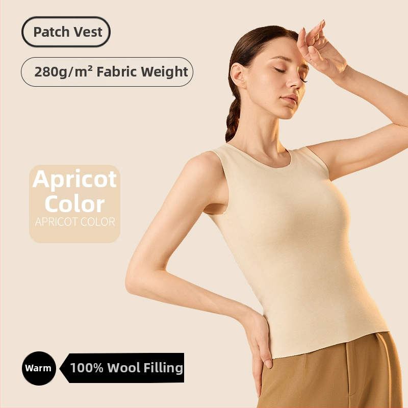 Unisex vesta s výplňou z vlny, antibakteriálna a teplá, dvojvrstvová, cez hlavu