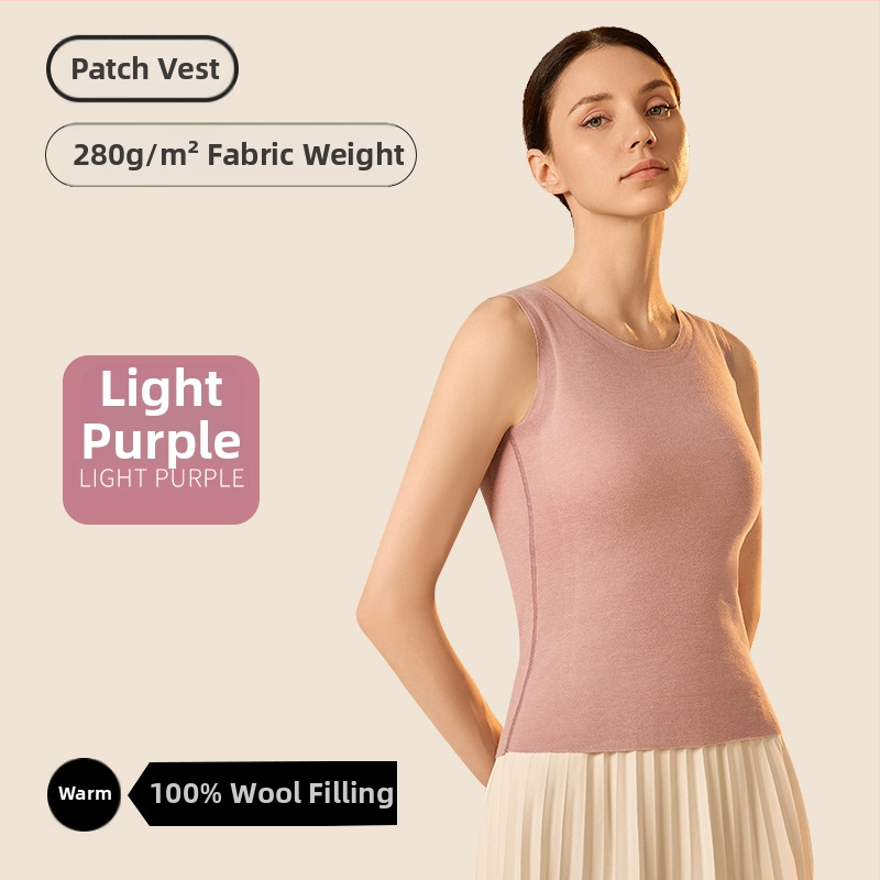 Unisex vesta s výplňou z vlny, antibakteriálna a teplá, dvojvrstvová, cez hlavu
