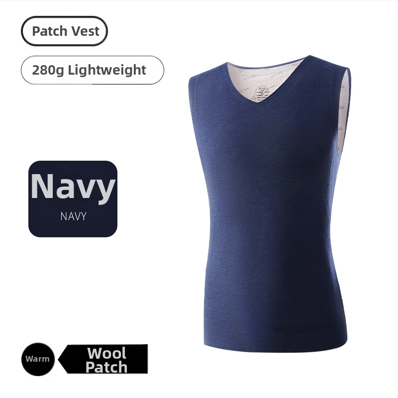 Unisex vesta s výplňou z vlny, antibakteriálna a teplá, dvojvrstvová, cez hlavu