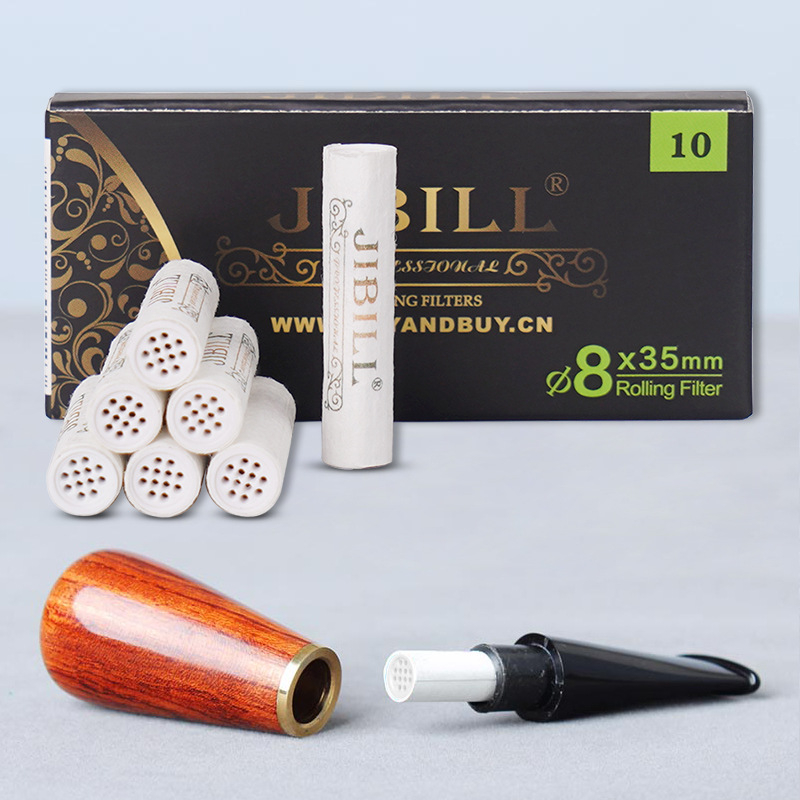 Aktiivse süsiniku filtrielement sigari- ja sigarettide hoidjale, ümmarguse filtriga heather puidust, paberi konstruktsioon, kohandamine saadaval