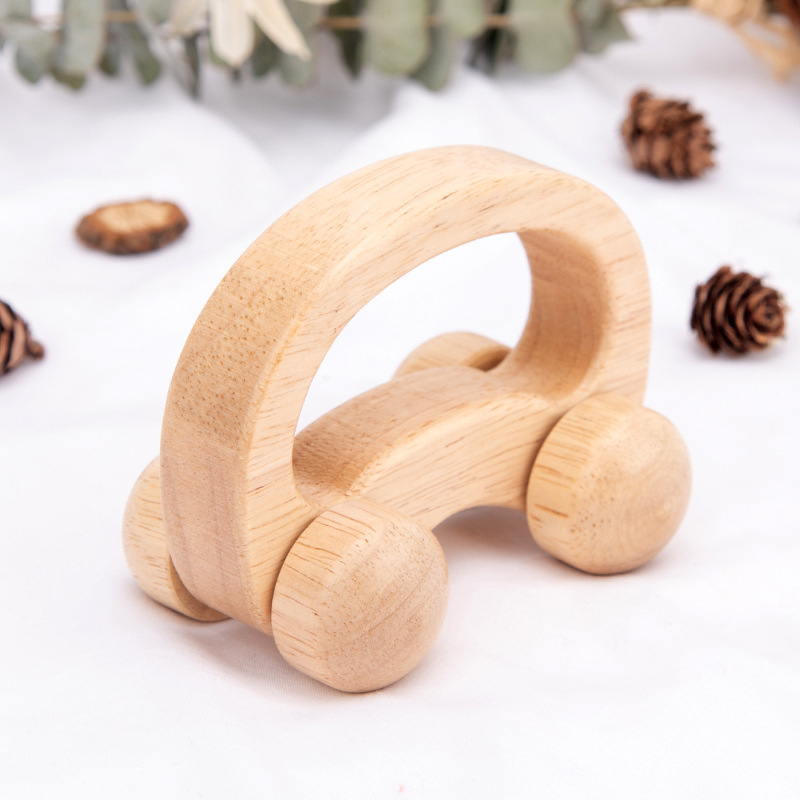 Drevený vývojový vozík s puzzle pre uchopenie – pre dojčatá 0–3 rokov, rozvíja intelekt, plazenie, uchopenie, zmysly a interaktívne hry – YC grip trolley