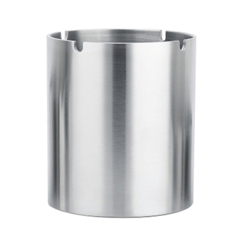 Nerezový stolný popolník s vetru odolným dizajnom, potlačou loga a úložným priestorom