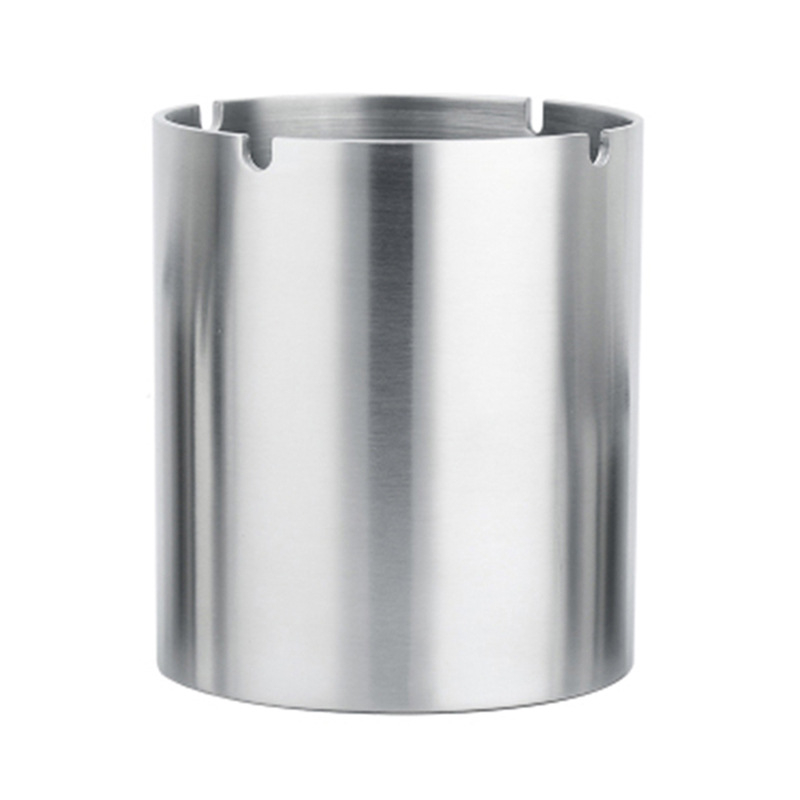 Nerezový stolný popolník s vetru odolným dizajnom, potlačou loga a úložným priestorom