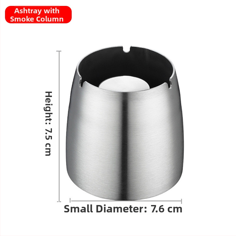 Nerezový stolný popolník s vetru odolným dizajnom, potlačou loga a úložným priestorom