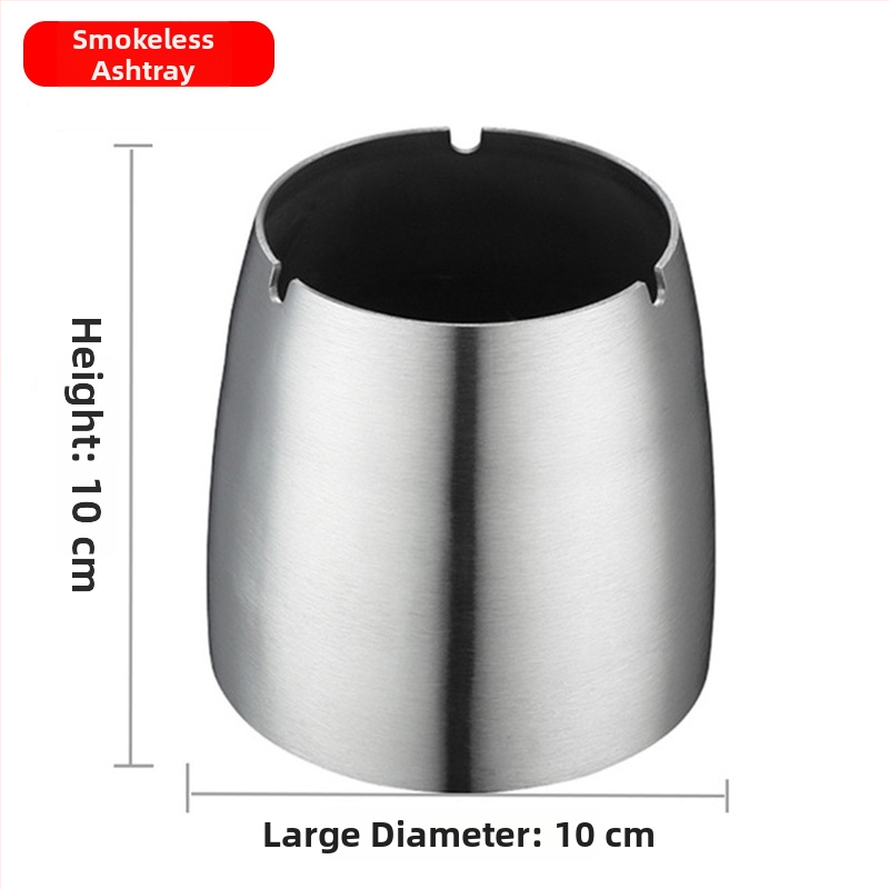 Nerezový stolný popolník s vetru odolným dizajnom, potlačou loga a úložným priestorom