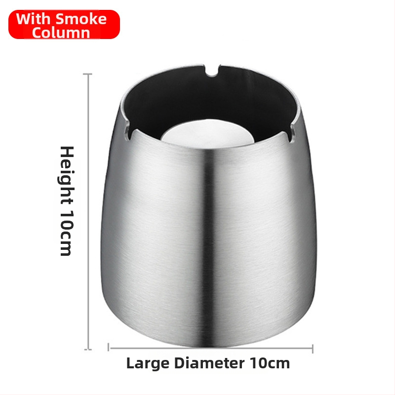 Nerezový stolný popolník s vetru odolným dizajnom, potlačou loga a úložným priestorom