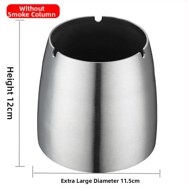 Nerezový stolný popolník s vetru odolným dizajnom, potlačou loga a úložným priestorom