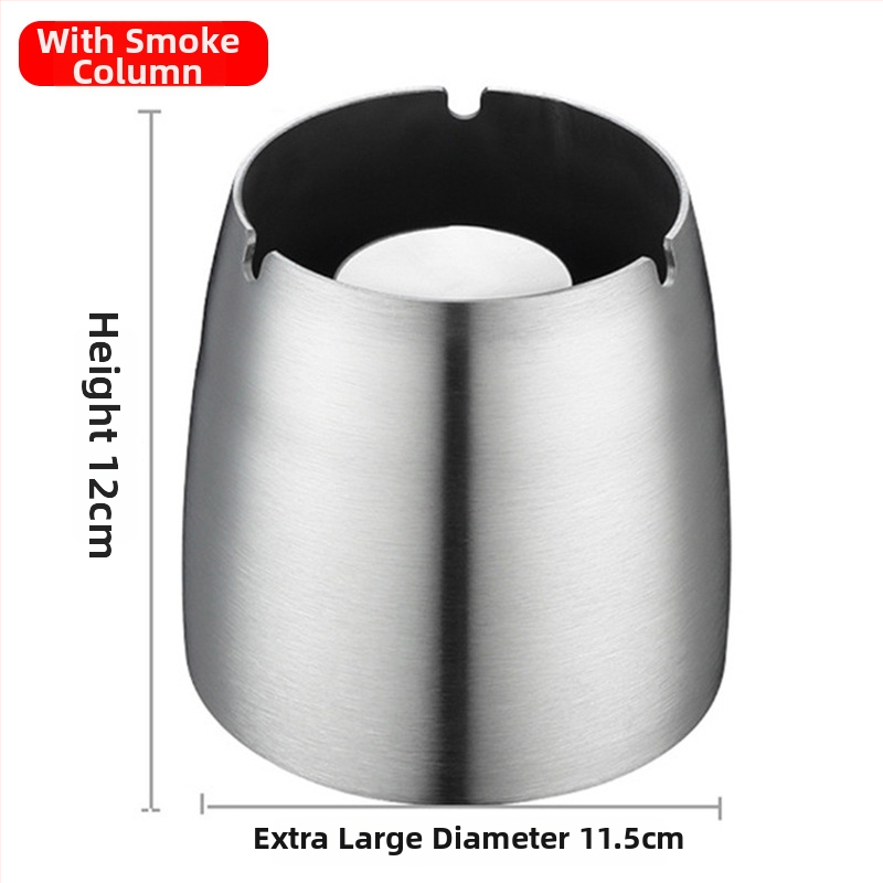 Nerezový stolný popolník s vetru odolným dizajnom, potlačou loga a úložným priestorom