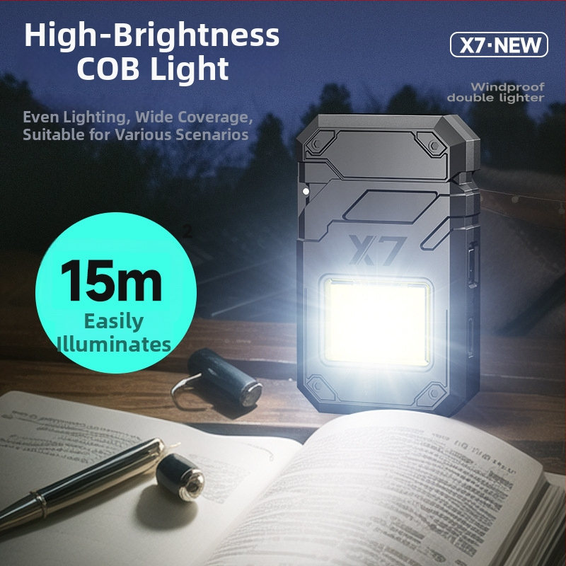 Kaasasaskaitinis elektrinis uždegiklis su kaitinimo viela ir LED žibintu, įkraunamas, 12W, 300mAh baterija, plastiko korpusas, Win Core