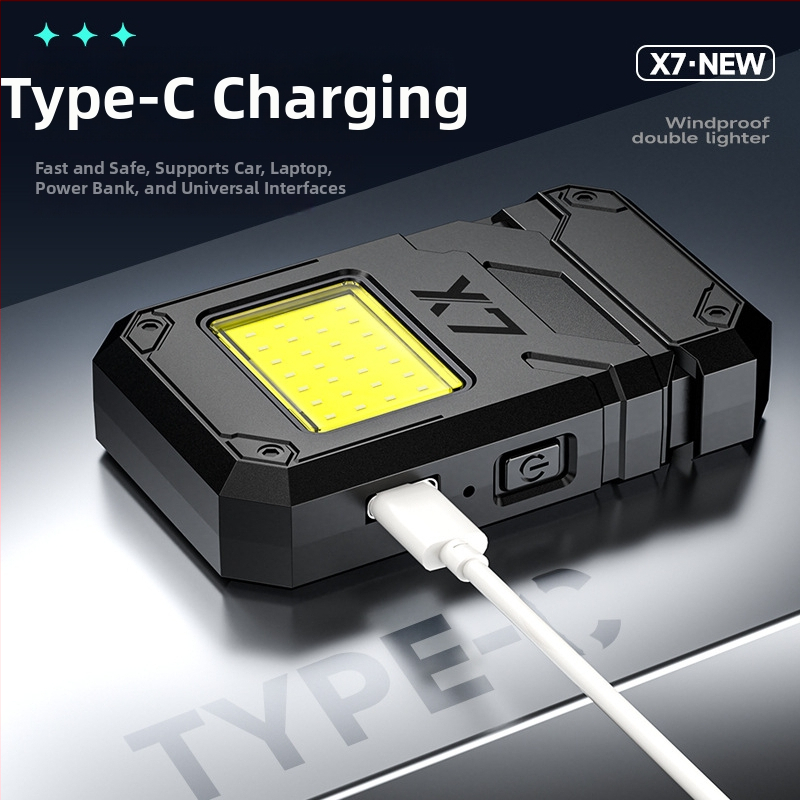 Kaasasaskaitinis elektrinis uždegiklis su kaitinimo viela ir LED žibintu, įkraunamas, 12W, 300mAh baterija, plastiko korpusas, Win Core