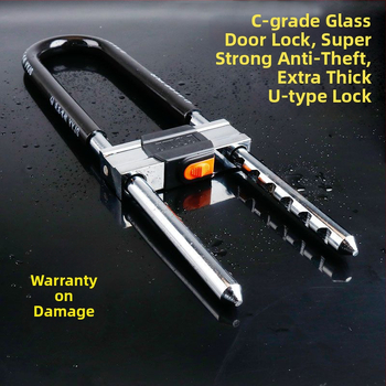 Zámok tvaru U pre sklenené dvere, nerezová oceľ, model 1, vonkajšie použitie, Nový čínsky štýl