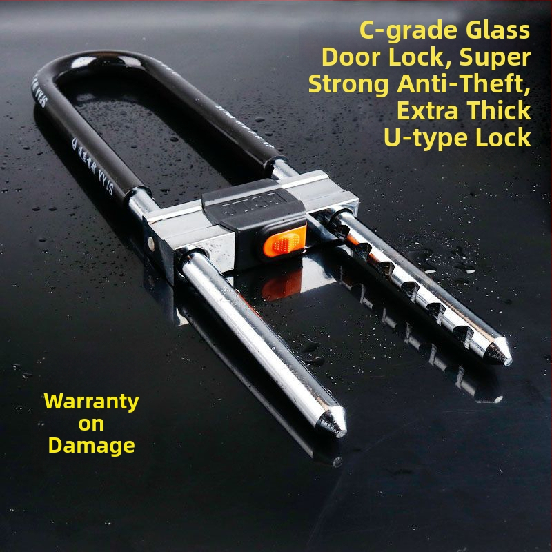 U-veida slēdzis stikla durvīm, nerūsējošā tērauda, modelis 1, ārējai lietošanai, Jaunais Ķīniešu stils