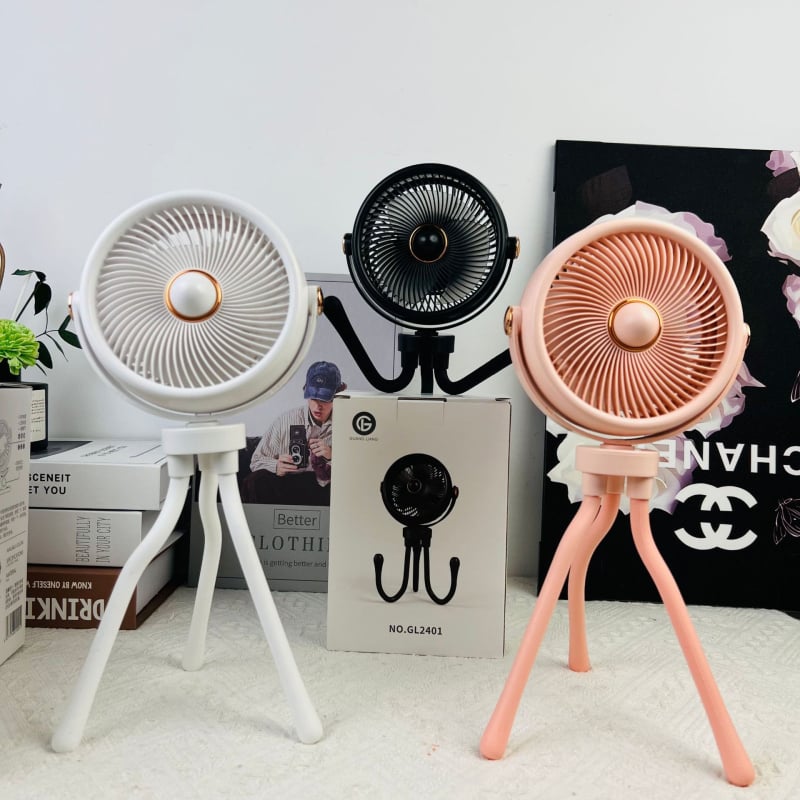 Χειροκίνητος ανεμιστήρας με οκτώ βραχίονες για καρότσια και ταξίδια, USB επαναφορτιζόμενος, ενσωματωμένη μπαταρία 800–1000 mAh, 3 λεπίδες, 3 ταχύτητες, θόρυβος 36–45 dB