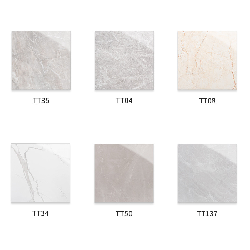 Glazēta grīdas flīze ar pilnā ķermeņa marmora rakstu, spīdīga virsma, nodilumizturība, ūdens uzsūkšanās 0,10