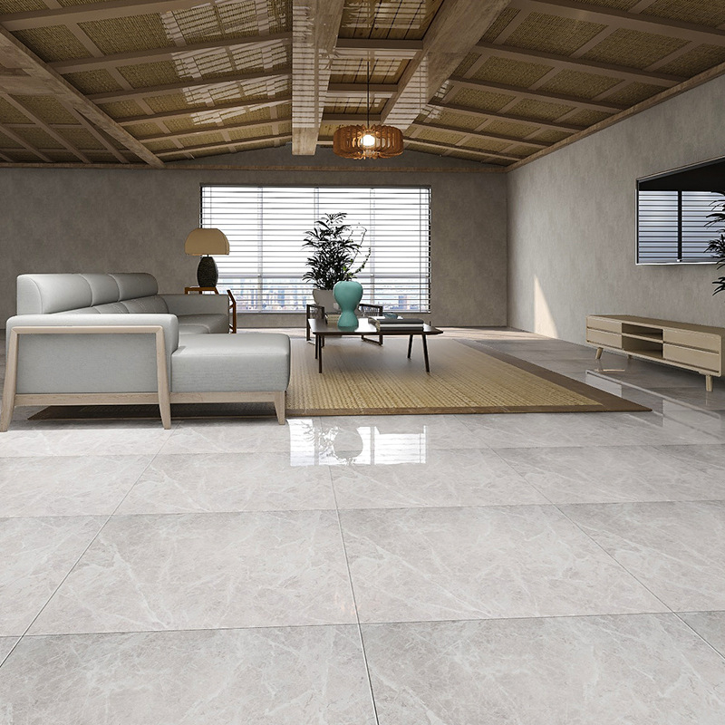 Glazēta grīdas flīze ar pilnā ķermeņa marmora rakstu, spīdīga virsma, nodilumizturība, ūdens uzsūkšanās 0,10