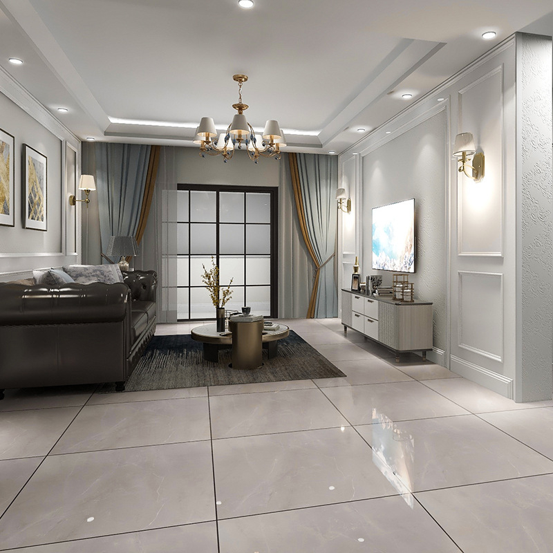 Glazēta grīdas flīze ar pilnā ķermeņa marmora rakstu, spīdīga virsma, nodilumizturība, ūdens uzsūkšanās 0,10