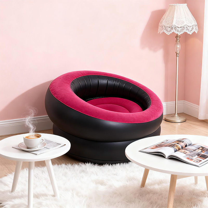 Nafukovacie guľové kreslo pre dospelých, PVC s flokovaným povrchom, ľahké a prenosné na kempovanie, 0,9 kg