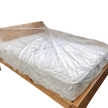 Jednorazový plastový kryt proti prachu pre posteľ – kruhový, priehľadný, ochrana nábytku